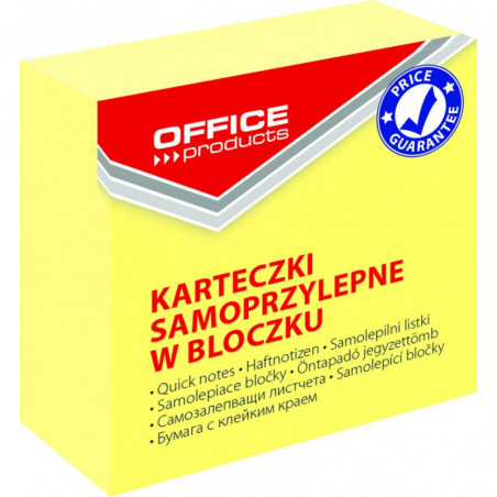 Mini kostka samoprzylepna OFFICE PRODUCTS, 50x50mm, 1x400 kart., pastel, jasnożółta