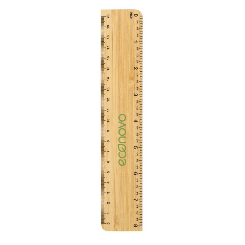 Linijka ECONOVO, 20cm, 100% z biodegradowalnego bambusa, naturalny