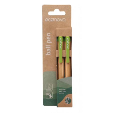 Długopis ECONOVO, obudowa 100% z biodegradowalnego bambusa, 1,0 mm, 2 szt., naturalny