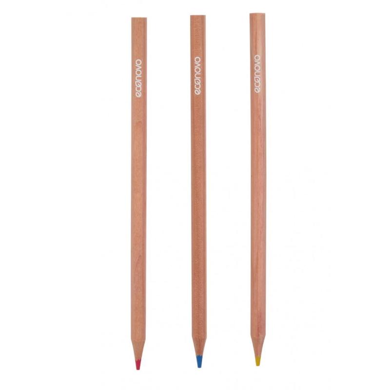 Kredki ołówkowe ECONOVO, FSC, 3mm, 12 szt., mix kolorów