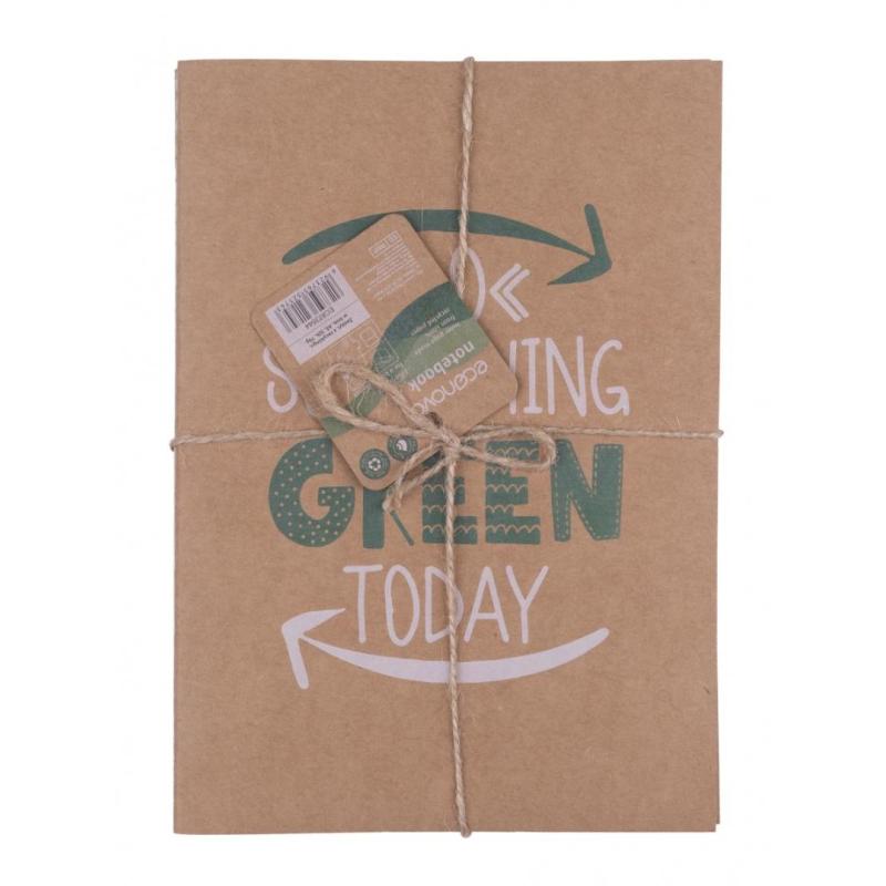 Zeszyt ECONOVO, z recyklingu, A5, 32 kart., 70gsm, 2 szt., naturalny