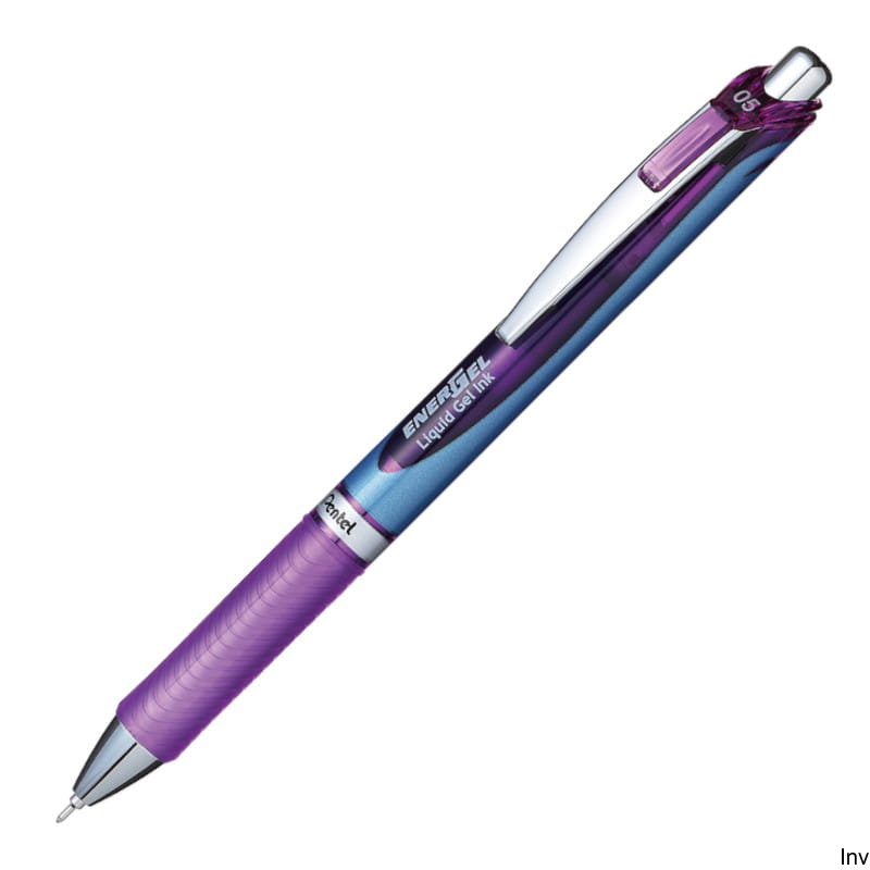 Cienkopis kulkowy 0,5 mm fioletowy Pentel EnerGel BLN75, szybkoschnący, dla leworęcznych, ekologiczny