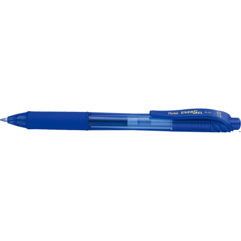 Pióro kulkowe 0,7mm niebieskie EnerGel Pentel BL107-C z gumowym uchwytem, ekologiczne