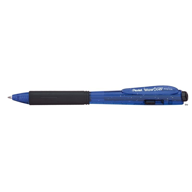 Długopis żelowy 0,7 mm niebieski z brokatem Pentel K437CR-C