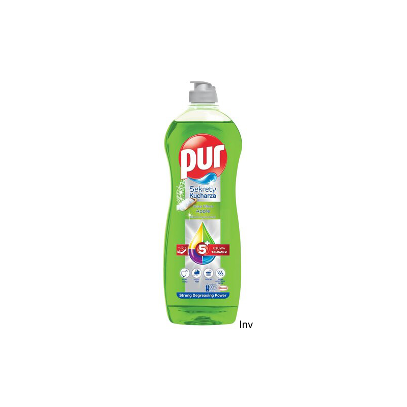 Pur Płyn do mycia naczyń 750 ml Jabłko, skoncentrowana formuła, skutecznie usuwa tłuszcz i zabrudzenia
