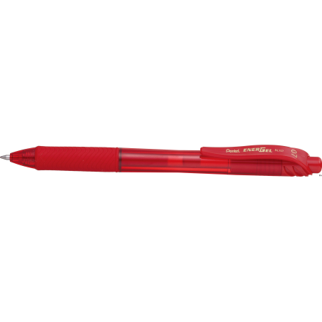 Pióro kulkowe 0,7 mm EnerGel czerwone BL107-B Pentel z gumowym uchwytem, ekologiczne, do biura i szkoły