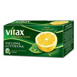 Herbata VITAX Inspirations, zielona z cytryną, 20 torebek