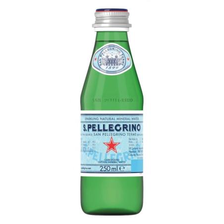 PAKIET WodaS.PELLEGRINO, delikatny gaz, butelka szklana, 0,25l