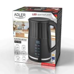 Elektryczny czajnik metalowy LED ADLER AD 1350, z regulacją temperatury,2200W, 1,7L, czarny