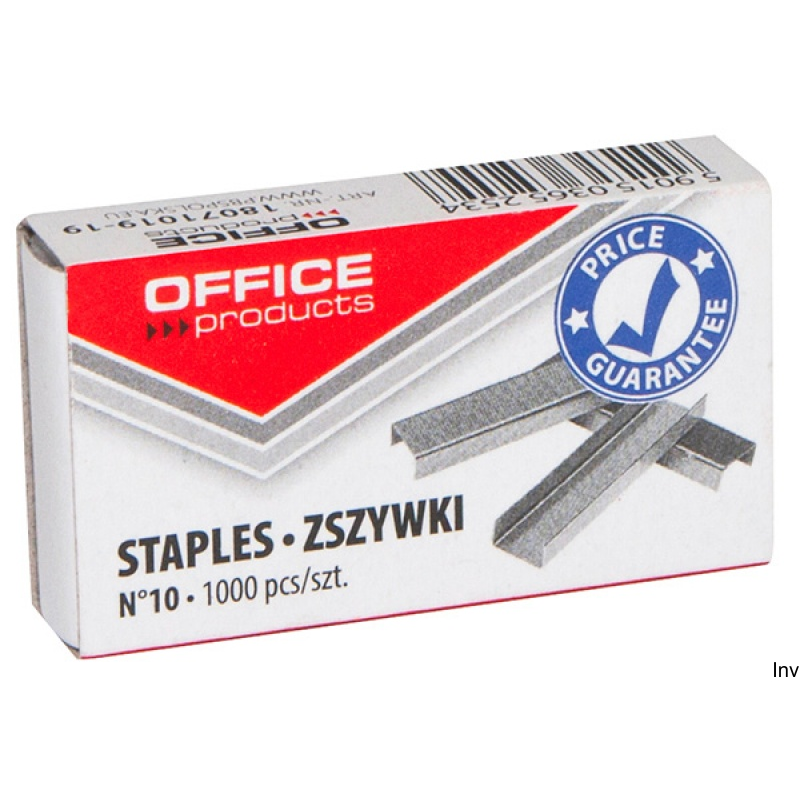 Zszywki Office Products 10/5 mm, 1000 sztuk, srebrne, do zszywania do 15 kartek