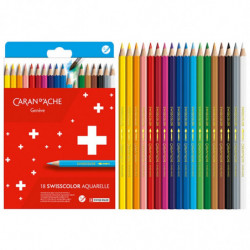 Kredki akwarelowe CARAN D'ACHE Swisscolor, kartonowe pudełko, 18 szt.