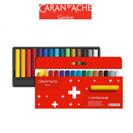 Kredki woskowe CARAN D'ACHE Swisscolor, kartonowe pudełko, 15 szt.