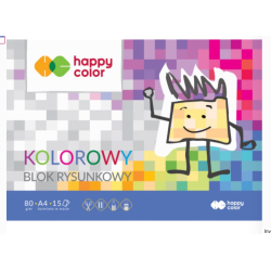 Blok rysunkowy Happy Color A3 15 arkuszy 80g kolorowy i biały papier
