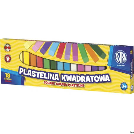 Plastelina Astra kwadratowa 18 kolorów do modelowania dla dzieci