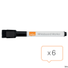 Marker suchościeralny mini czarny opakowanie 6 sztuk Nobo