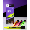 Zakreślacz Rystor RMZ-2 mix 4 sztuki z ściętą końcówką, fluorescencyjny tusz, szybkoschnący, nietoksyczny