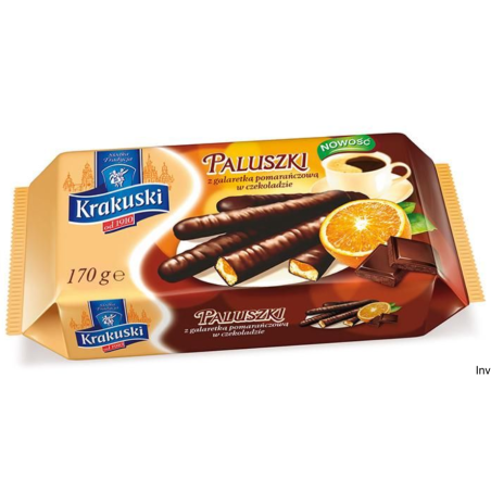 Krakuski paluszki z galaretką pomarańczową w czekoladzie 144 g