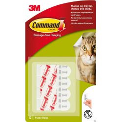 Paski wymienne Command 3M do haczyków, 12 sztuk, biały, maksymalne obciążenie 1 kg