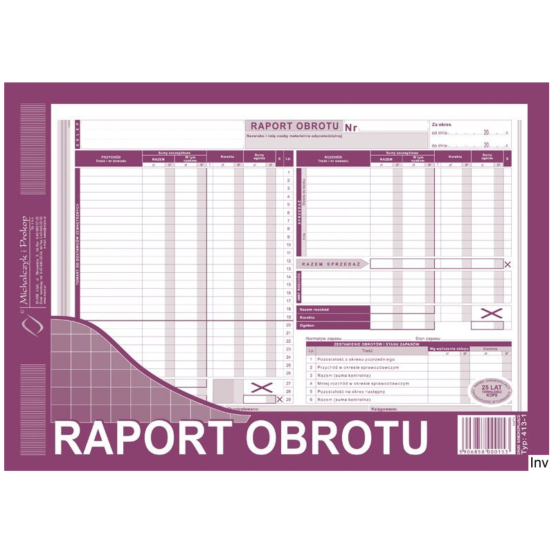 Raport obrotu 413-1 RO Michalczyk i Prokop