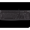 Klawiatura przewodowa Logitech K120 USB czarna, odporna na zalanie, z niskoprofilowymi klawiszami i regulacją nachylenia