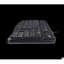 Klawiatura przewodowa Logitech K120 USB czarna, odporna na zalanie, z niskoprofilowymi klawiszami i regulacją nachylenia