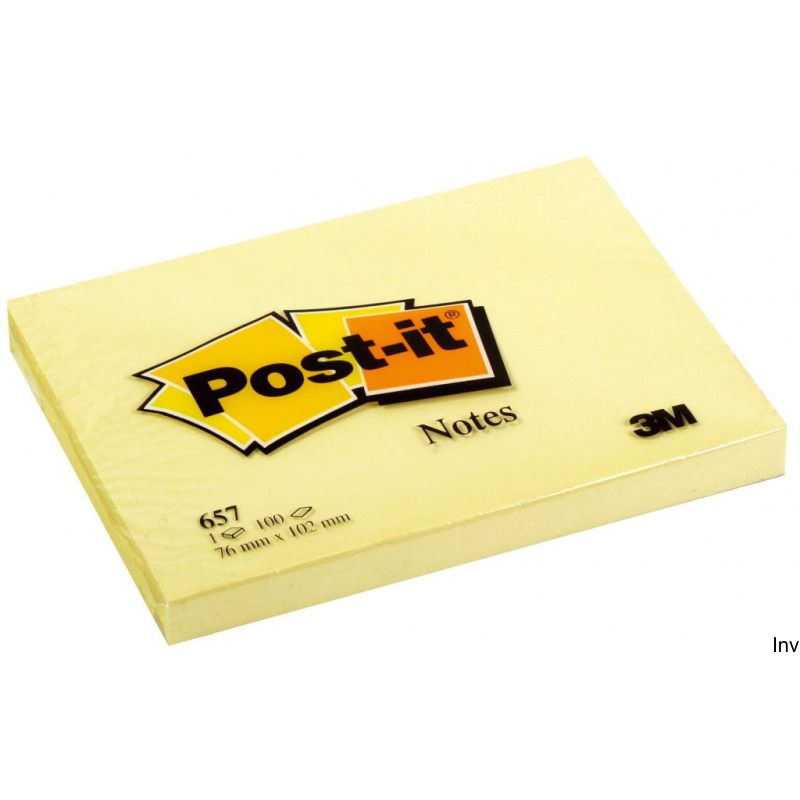 Bloczek samoprzylepny Post-It 3M, 102x76mm, 1x100 sztuk, kolor żółty