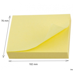 Bloczek samoprzylepny Post-It 3M, 102x76mm, 1x100 sztuk, kolor żółty