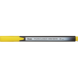 Cienkopis Pentel Pointliner Colour, żółty, tusz na bazie wody, grubość linii 0,4 mm, długość linii 790 m