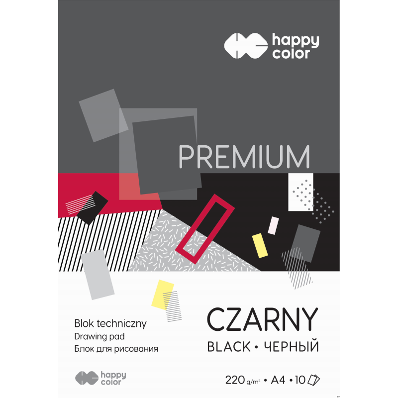 Blok techniczny PREMIUM czarny A4 220g Happy Color