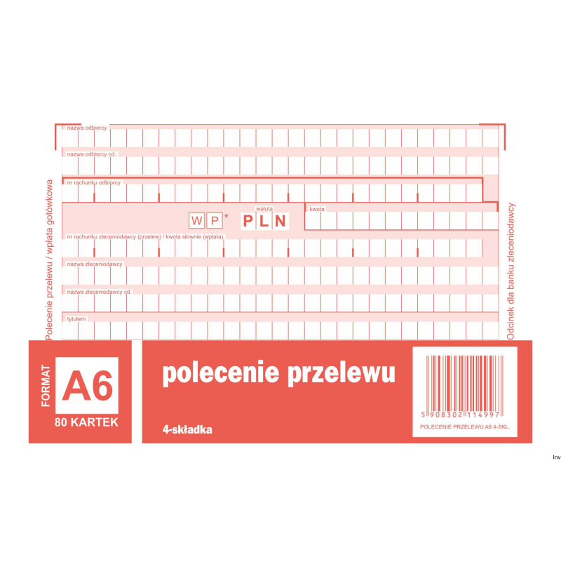 445-5M Polecenie przelewu (1+3) A6 80kartek MICHALCZYK&PROKOP