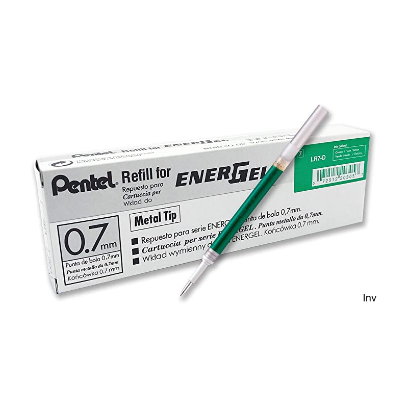 Wkład do piór kulkowych EnerGel 0,7mm zielony Pentel LR7-D