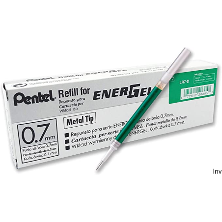 Wkład do piór kulkowych EnerGel 0,7mm zielony Pentel LR7-D