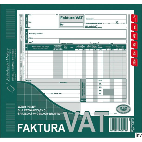 Faktura VAT 2/3 A4 brutto Michalczyk i Prokop