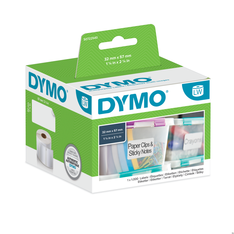 Etykiety Dymo LabelWriter 57 x 32 mm, biały, rolka do druku termicznego