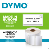 Etykiety Dymo LabelWriter 57 x 32 mm, biały, rolka do druku termicznego