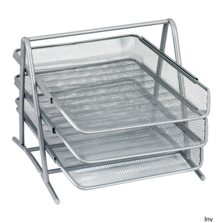 Półka na dokumenty Dotts A4 (3) siatka srebrna 350x297x275 mm