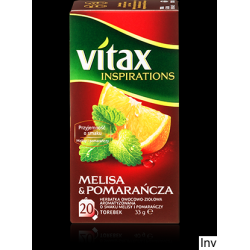 Herbata VITAX INSPIRATIONS Melisa&pomarańcza (20 saszetek) 33g zawieszka