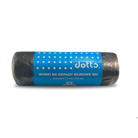 Worki na śmieci 60l 50 sztuk Dotts czarne HDPE 7 mic