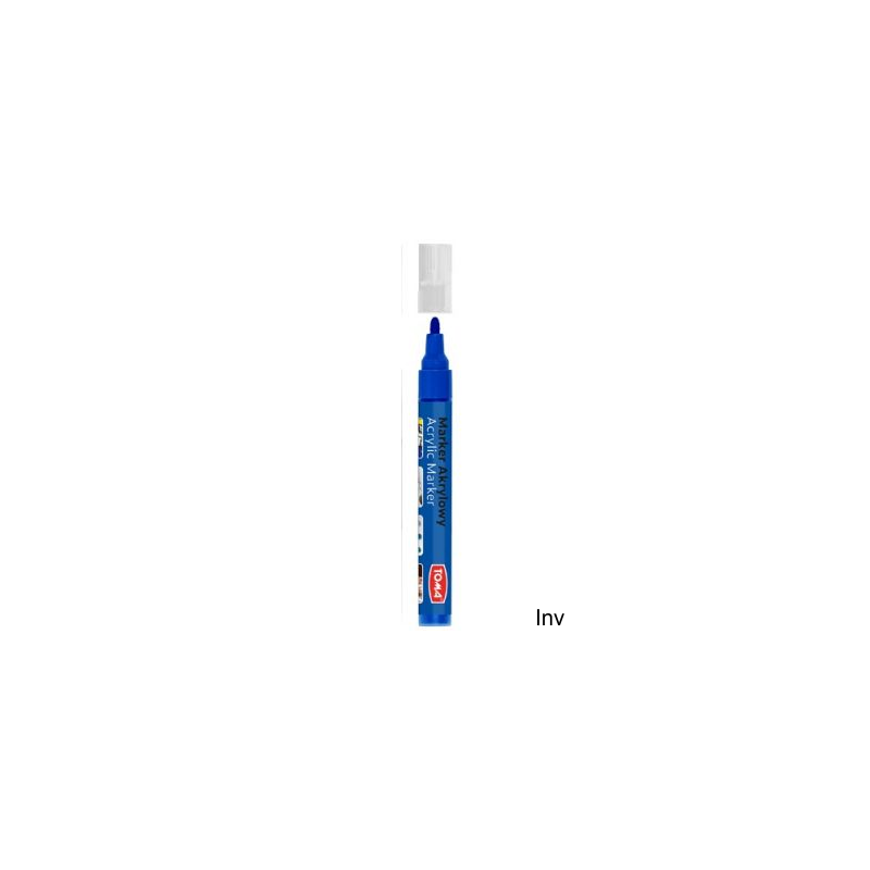Marker akrylowy Toma, fibrowa końcówka 2-5mm, niebieski do malowania na papierze, kartonie, drewnie i innych powierzchniach