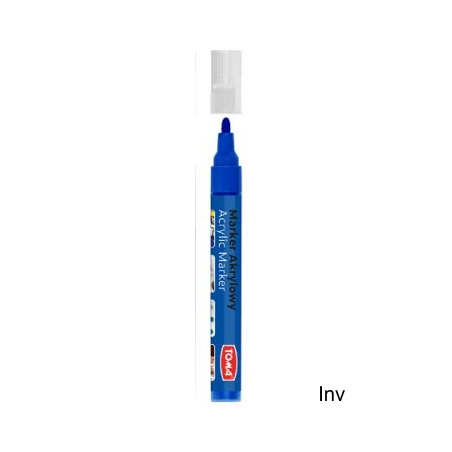 Marker akrylowy Toma, fibrowa końcówka 2-5mm, niebieski do malowania na papierze, kartonie, drewnie i innych powierzchniach