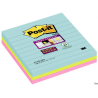 Bloczek samoprzylepny Post-It 3M Super Sticky w linie 101x101mm, 3x70 sztuk, mix kolorów paleta Miami