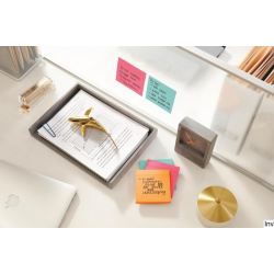 Bloczek samoprzylepny Post-It 3M Super Sticky w linie 101x101mm, 3x70 sztuk, mix kolorów paleta Miami