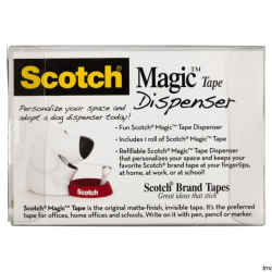 Dyspenser do taśm Scotch w kształcie pieska z taśmą Scotch Magic 19mm x 8,89m GRATIS