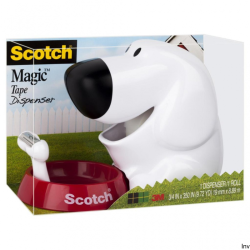 Dyspenser do taśm Scotch w kształcie pieska z taśmą Scotch Magic 19mm x 8,89m GRATIS