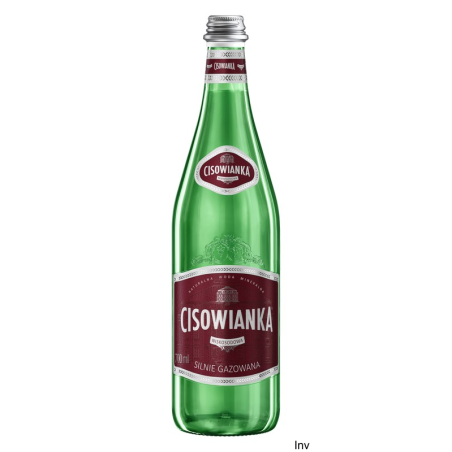 Cisowianka Woda Mineralna Silnie Gazowana 0.7l Szklana Butelka Karton 12 Sztuk