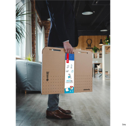 Blok samoprzylepny do flipchartów MB002 biały w kropki 50 kartek 70x42 teczka karton z uchwytem