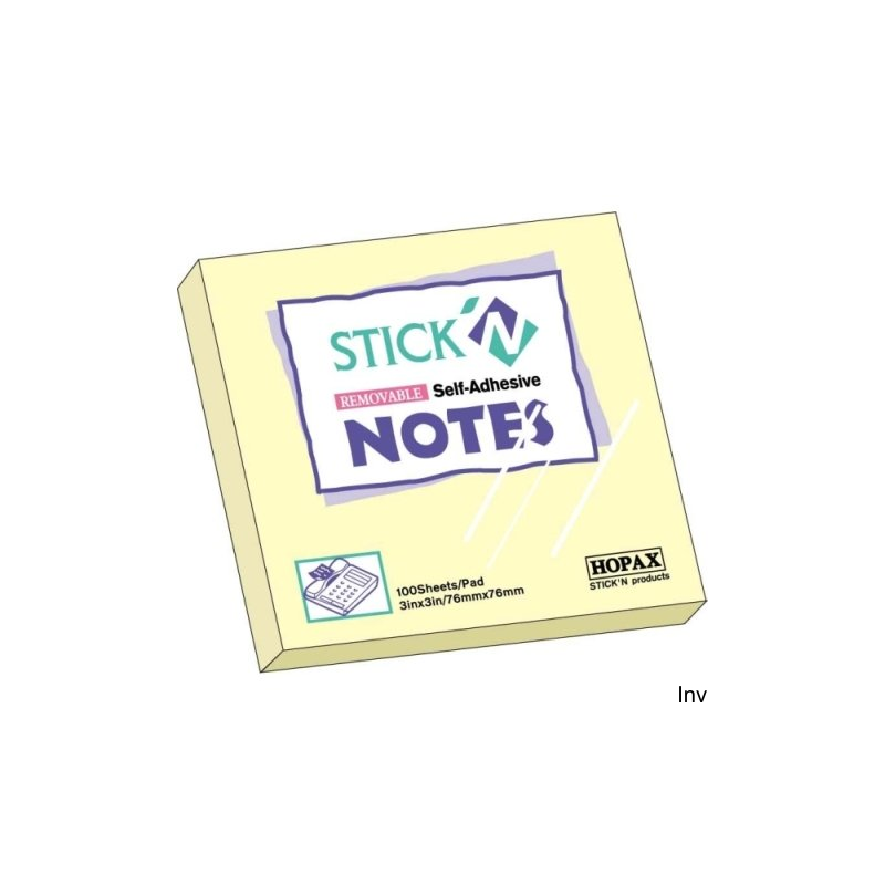 Notes samoprzylepne 76x76 mm żółty pastel StickN 100 sztuk