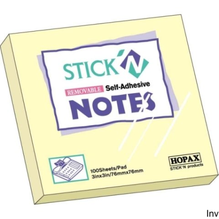 Notes samoprzylepne 76x76 mm żółty pastel StickN 100 sztuk