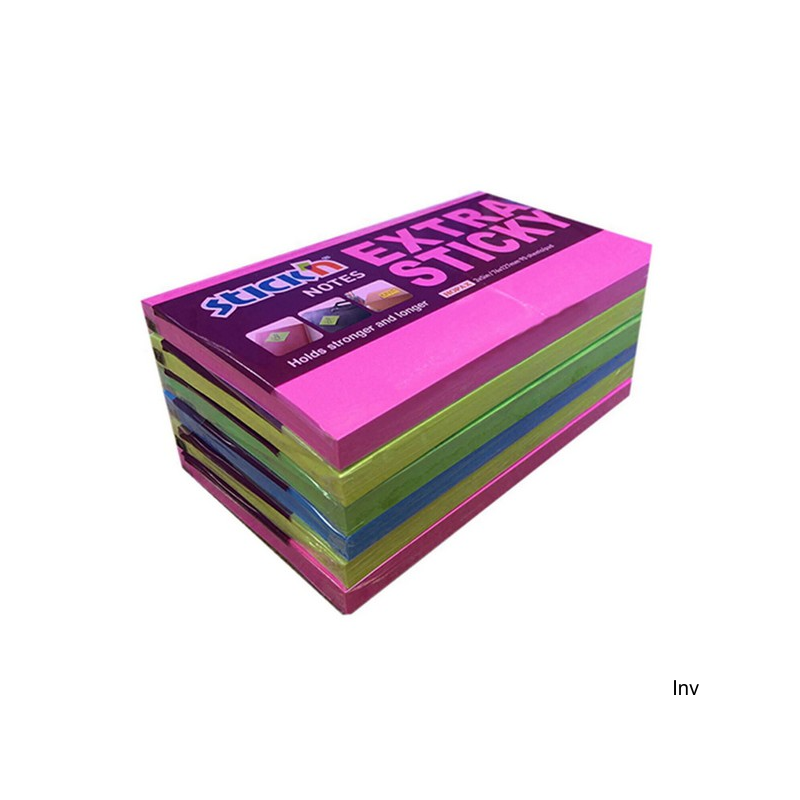 Notes samoprzylepny Stick`n EXTRA STICKY 76x127mm 4 kolory neonowe 6szt.