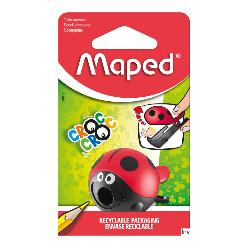 Temperówka Maped CROC CROC EASY 1 otwór BIEDRONKA 018114 z gumką w blisterze